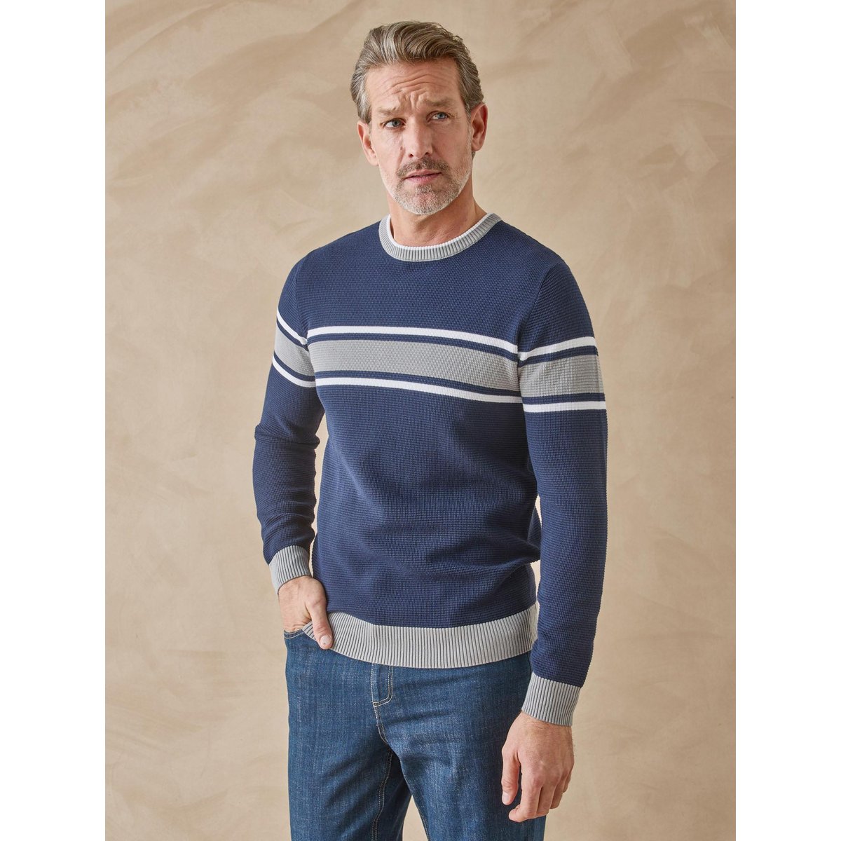 Pull rayé homme marine, DAXON