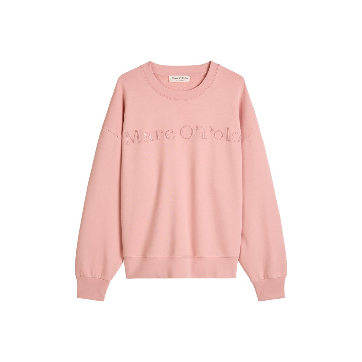 Sweat-shirt à logo relaxed en coton organique rose, MARC O'POLO