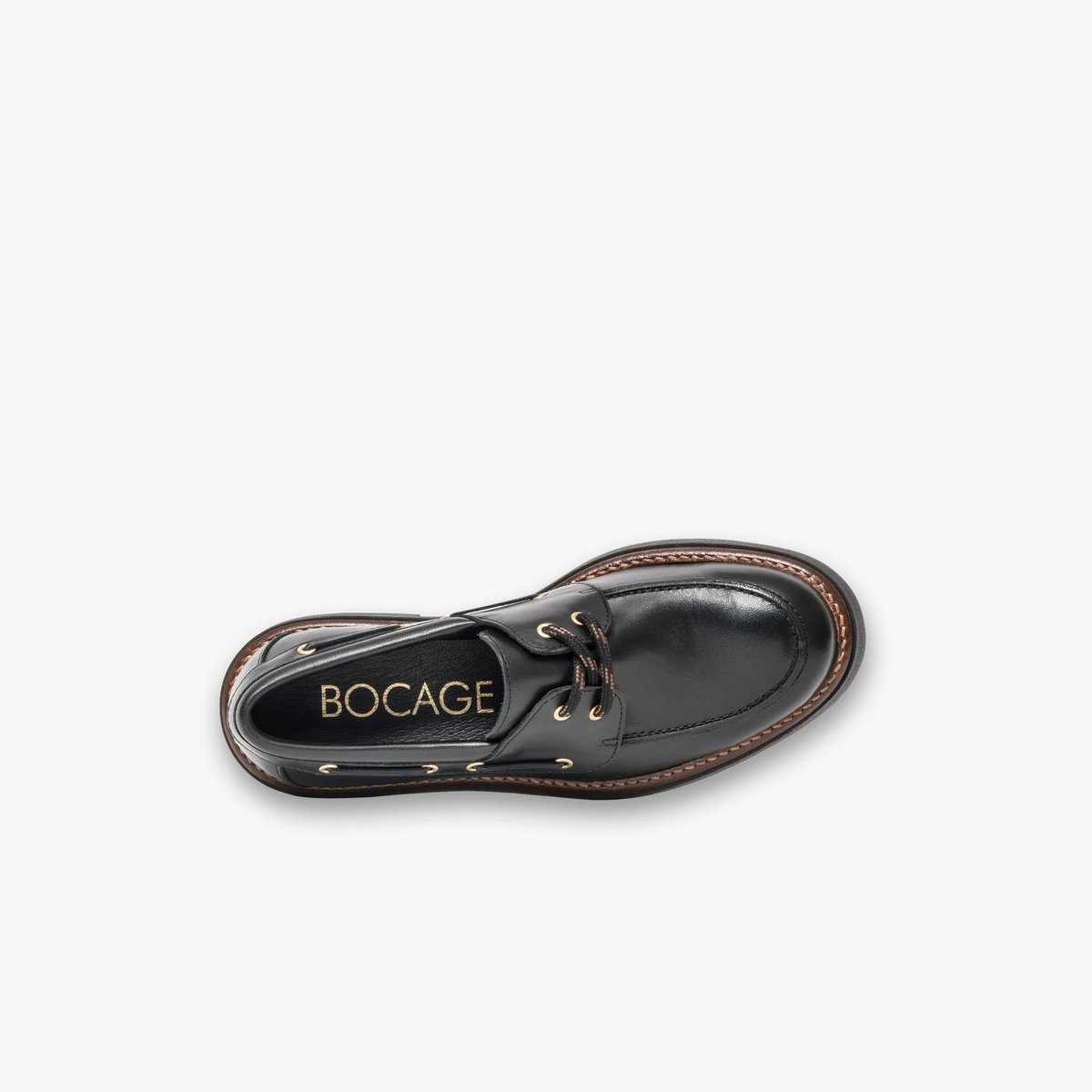 Derby en cuir CLARISS noir, BOCAGE