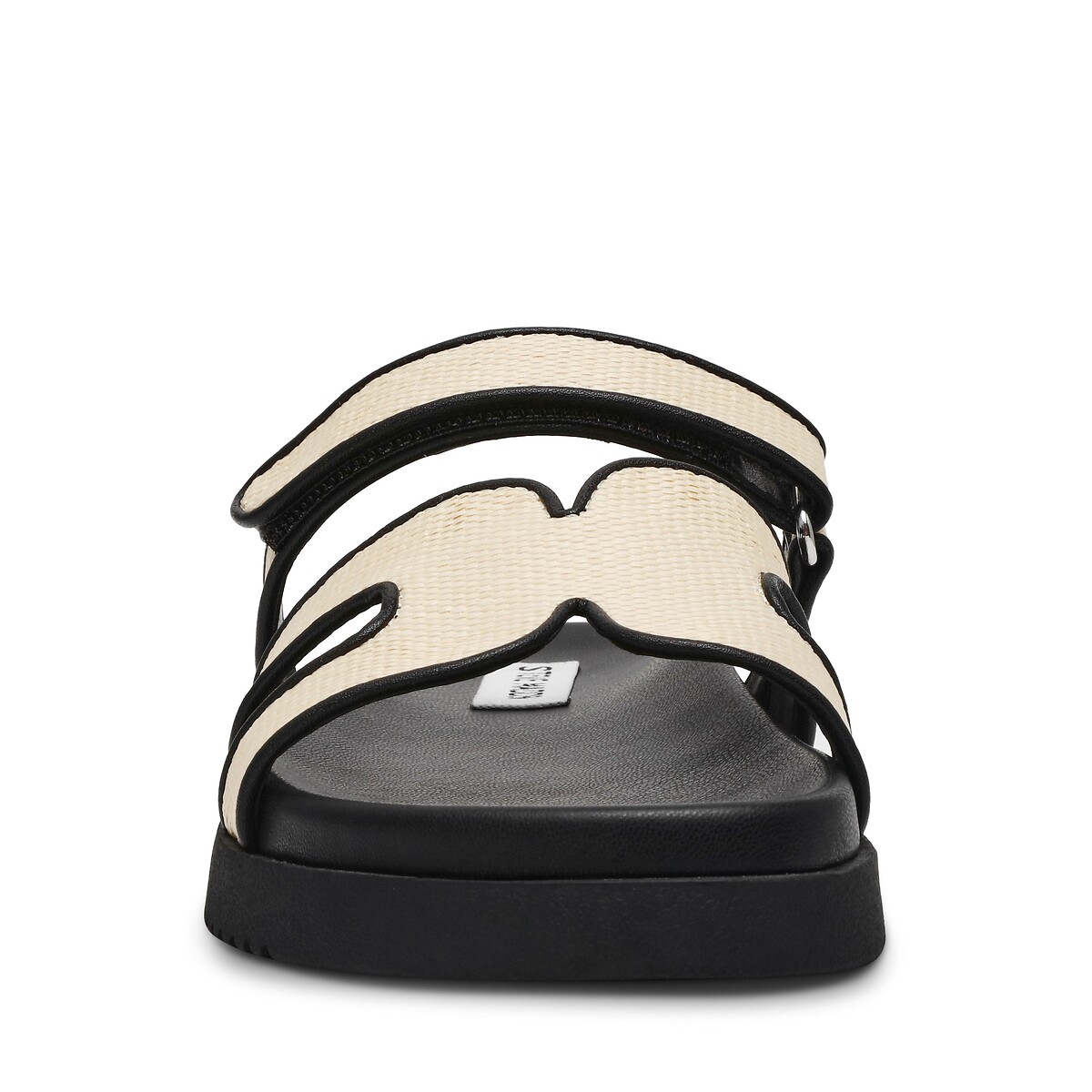 Mules plates raffia Missile blanc/noir, STEVE MADDEN