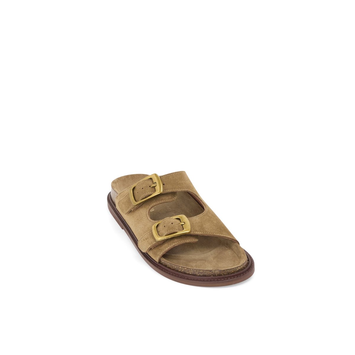 Sandale Plate en cuir JADEMO camel, MELLOW YELLOW