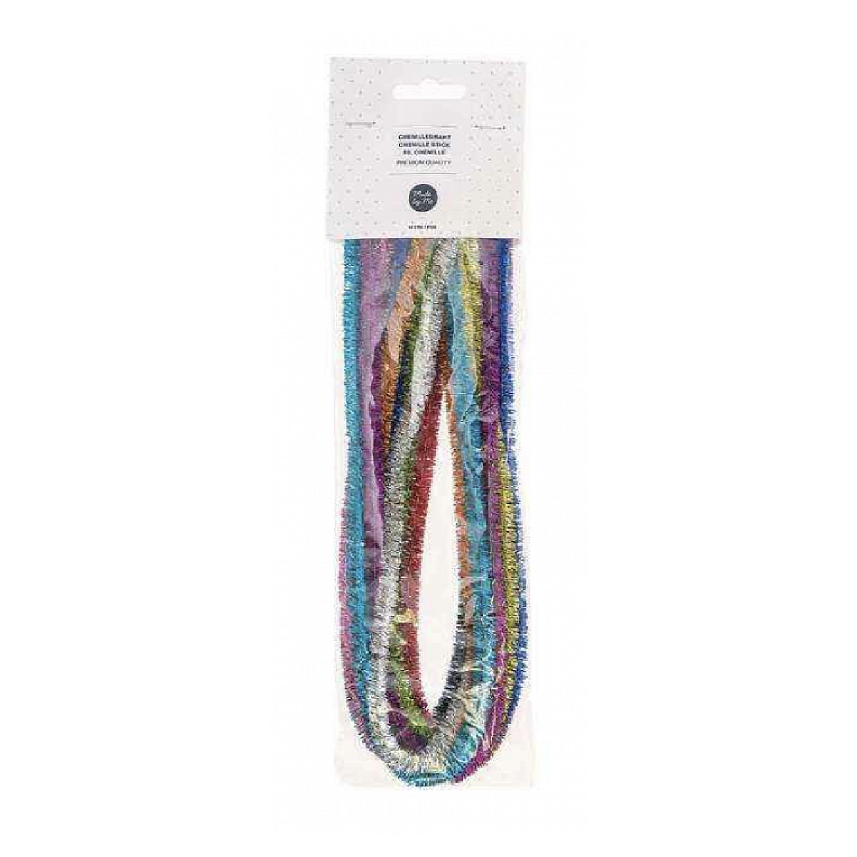 Chenille multicolore brillante 10x 50cm couleur unique, RICO DESIGN