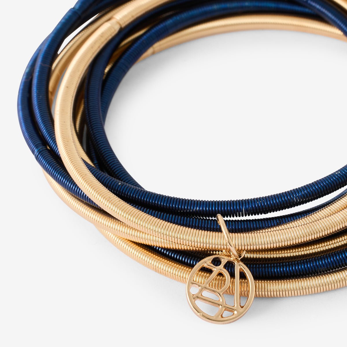 Set de 8 bracelets ressorts bleus et dorés bleu, BALABOOSTE