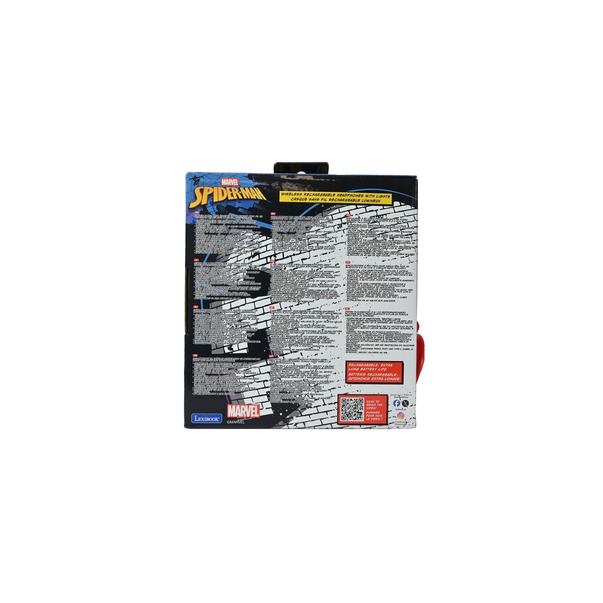 Casque lumineux pliable Bluetooth et filaire Bluey avec limitation du volume rouge, LEXIBOOK