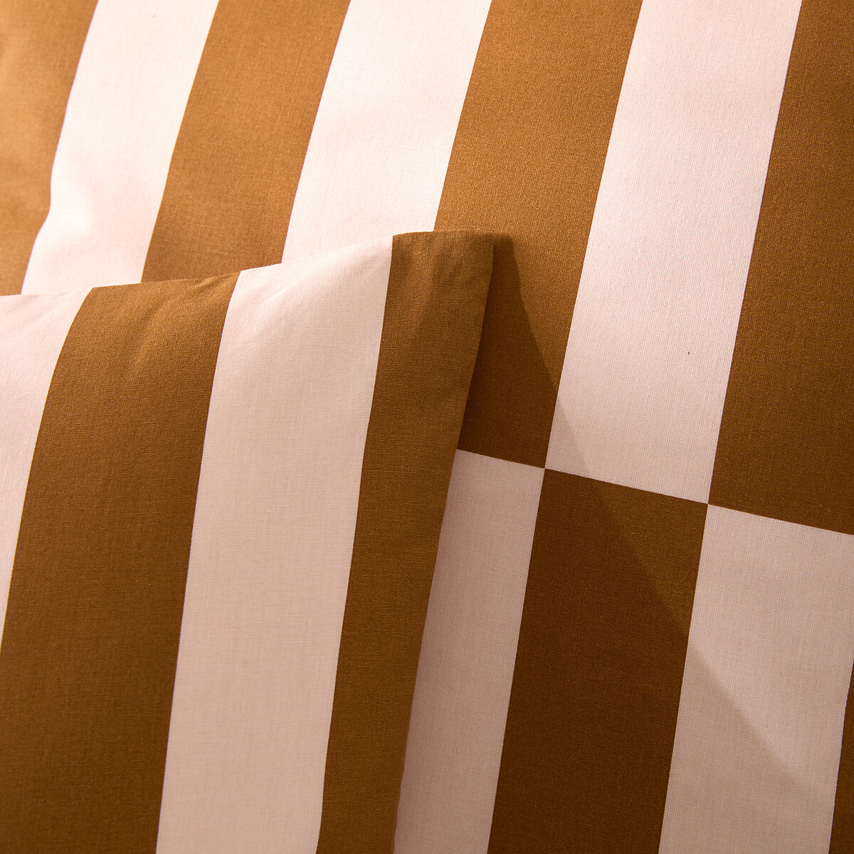 Fronha de almofada em 50% algodão reciclado, estampado geométrico, TABAKA CARAMEL rosa/caramelo, LA REDOUTE INTERIEURS