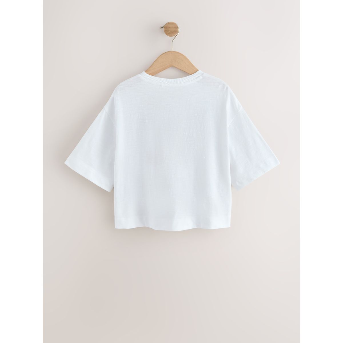 T-shirt droit oversize brodé blanc, NEXT