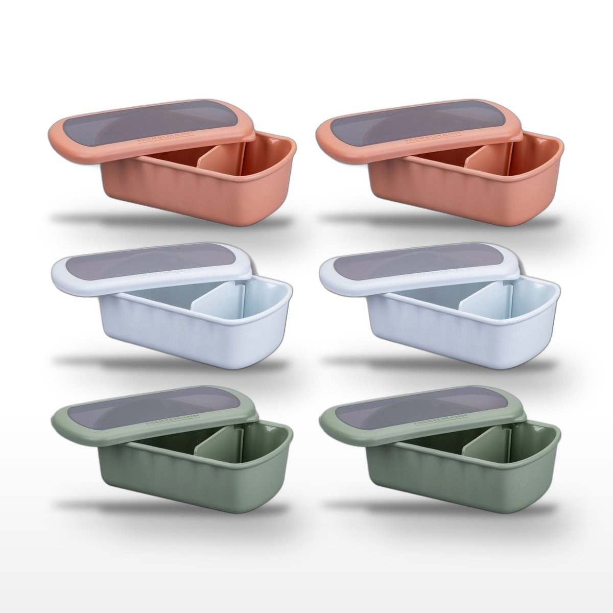 Lot de 6 lunch box 1L avec compartiments STORAGE bleu|rouge|vert, FACKELMANN