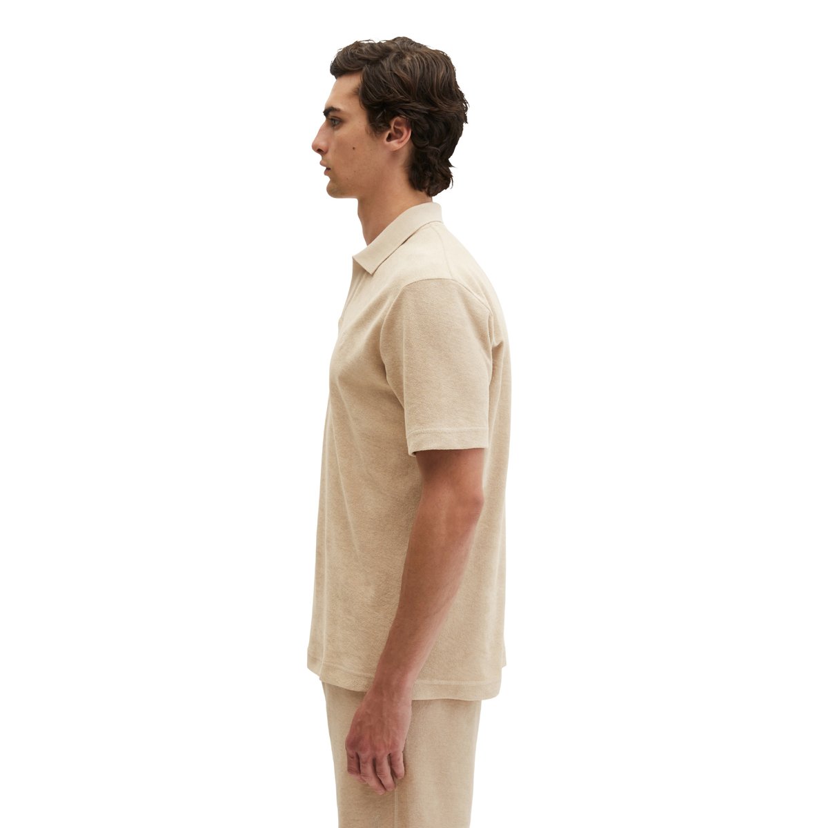 Polo Towel.-Jersey regular en jersey-éponge doux beige, MARC O'POLO