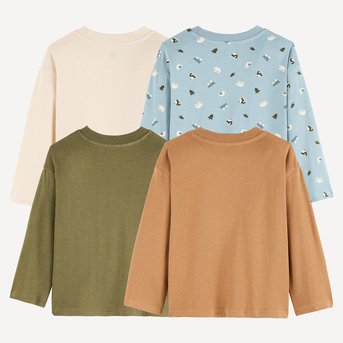 Lot de 4 T-shirts manches longues multicolore, LA REDOUTE COLLECTIONS