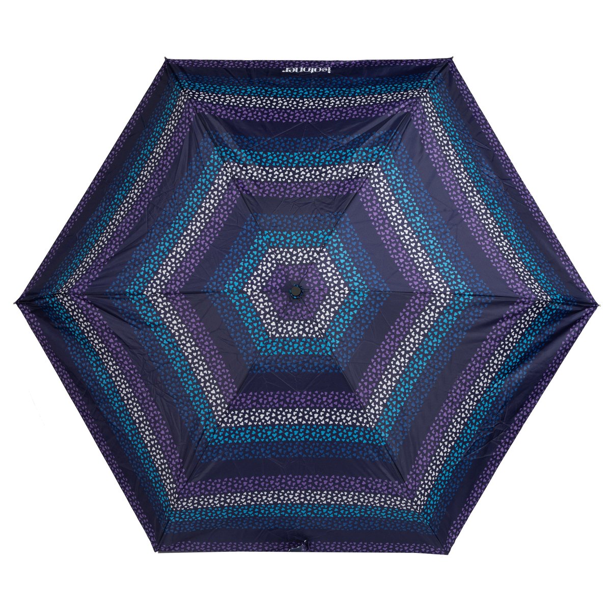 Parapluie multicolor rayure coeur, ISOTONER