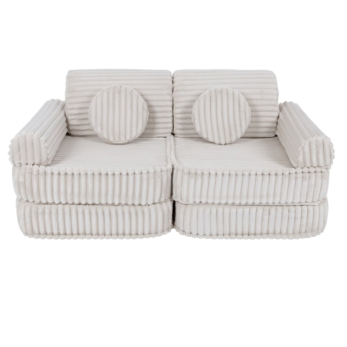 Canapé chambre enfant modulable 120 cm 10 pcs CHURROS blanc, MEOW BABY