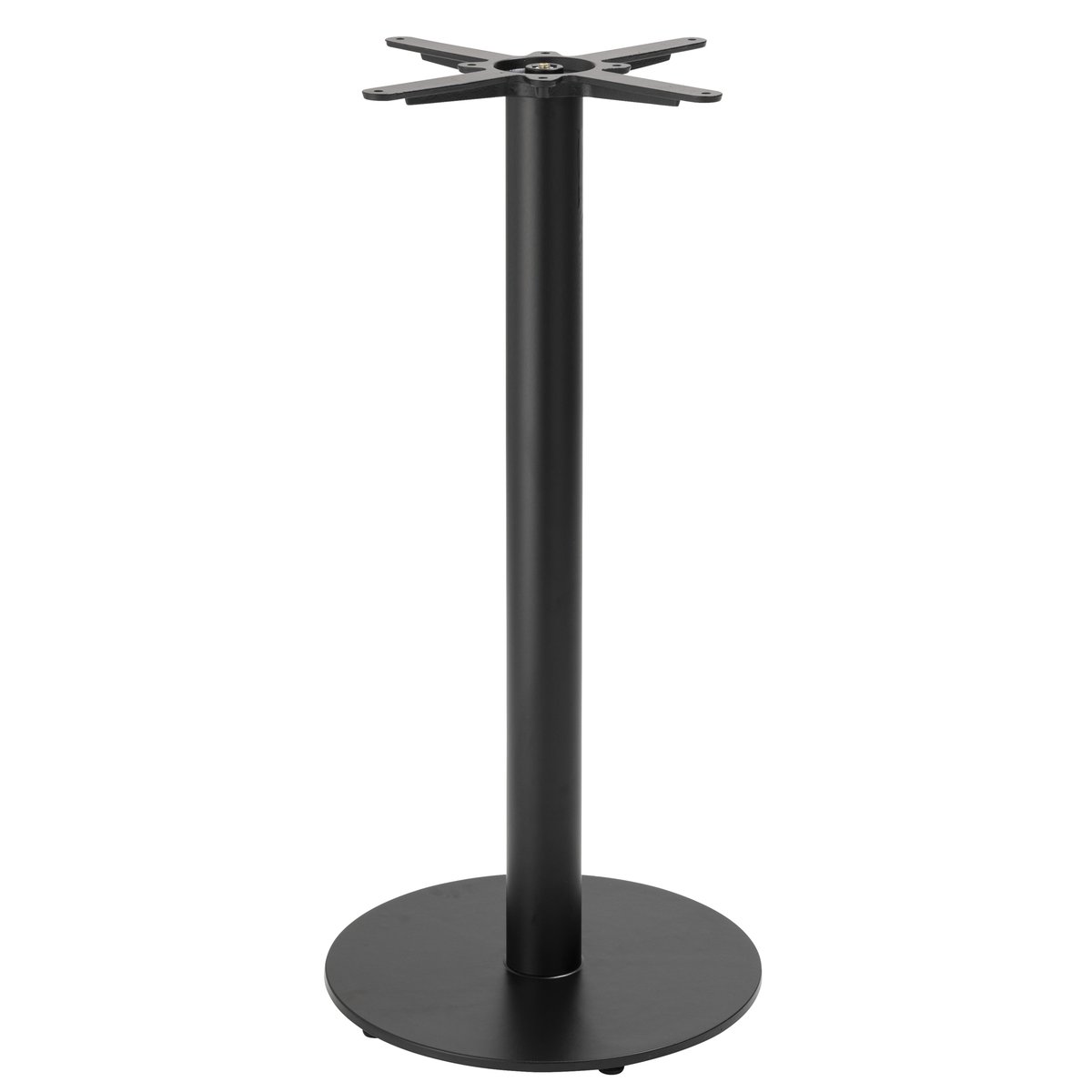 Table haute ronde 60 cm en aggloméré avec revêtement mélaminé, RIVOLI couleur : noir - béton gris clair, OVIALA