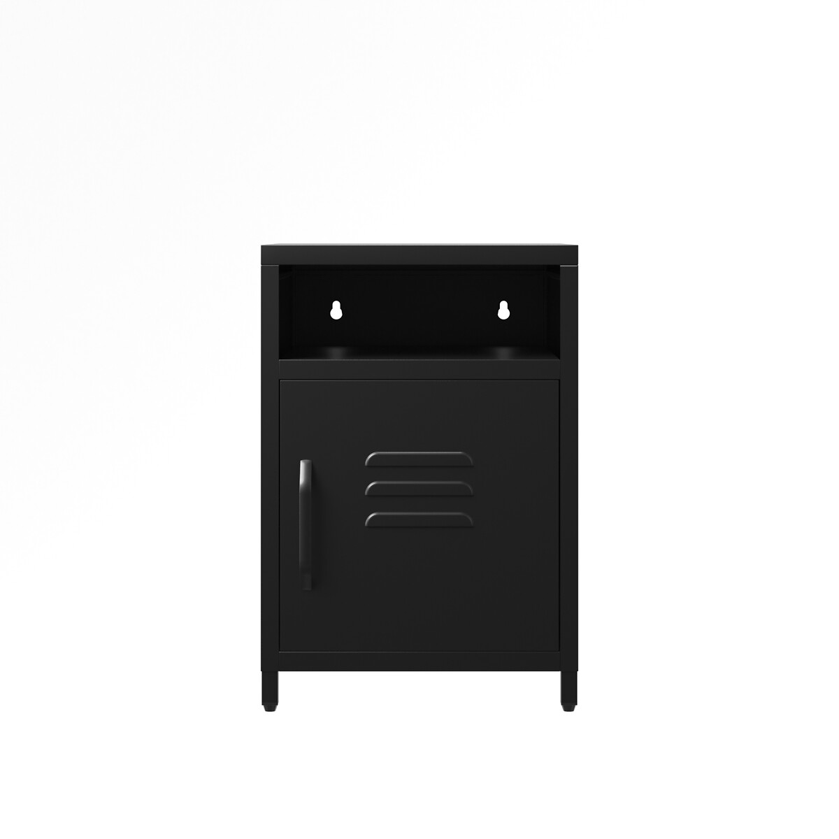 Drake Industrial Metal Locker-Style Bedside Cabinet black, SO'HOME