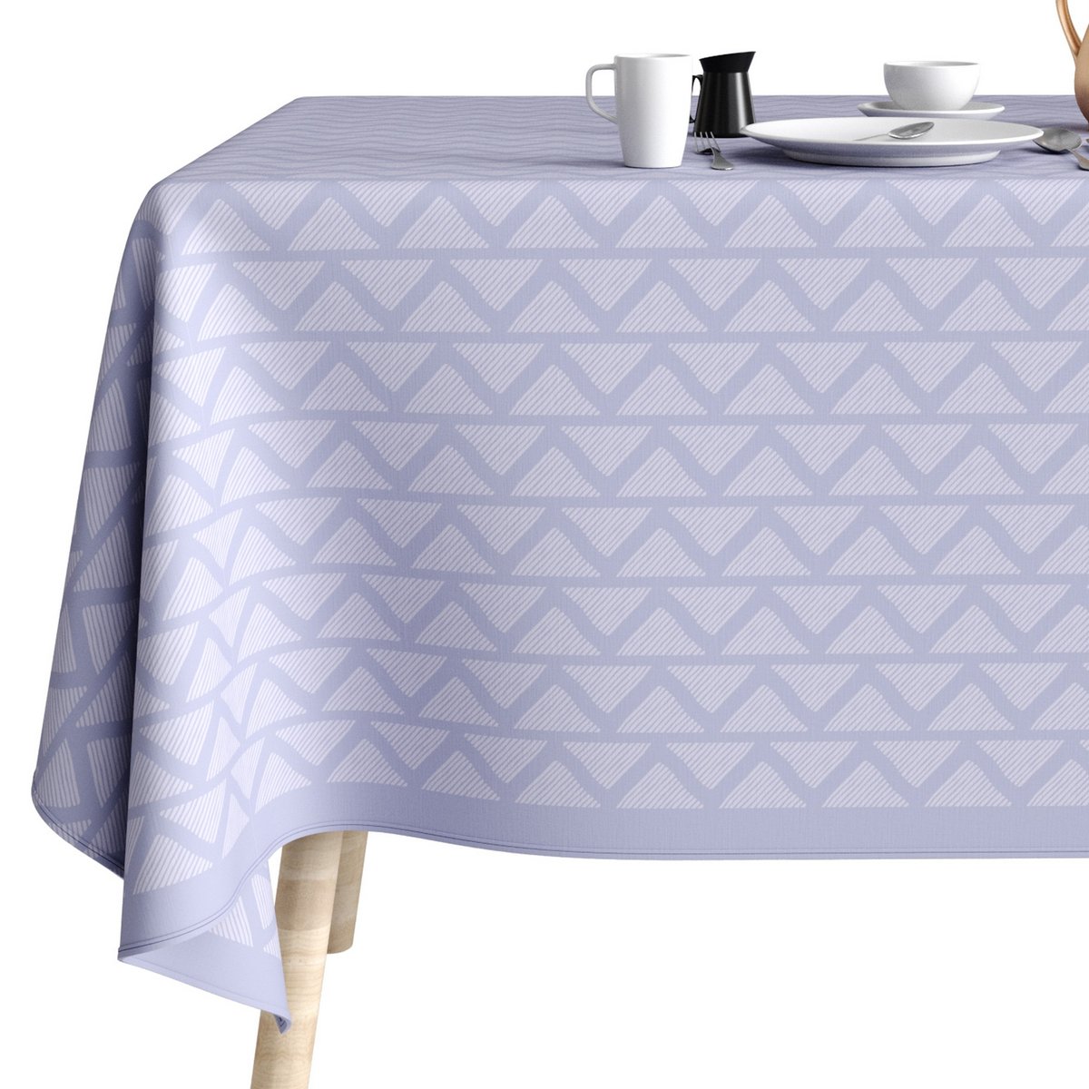 Nappe rectangulaire anti tache Coton Tana Glycine violet, EDEN