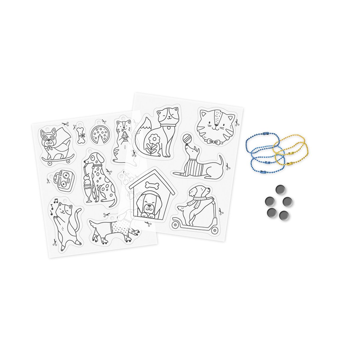 Plastique Fou - 10 Décos Chats Et Chiens couleur unique, JANOD