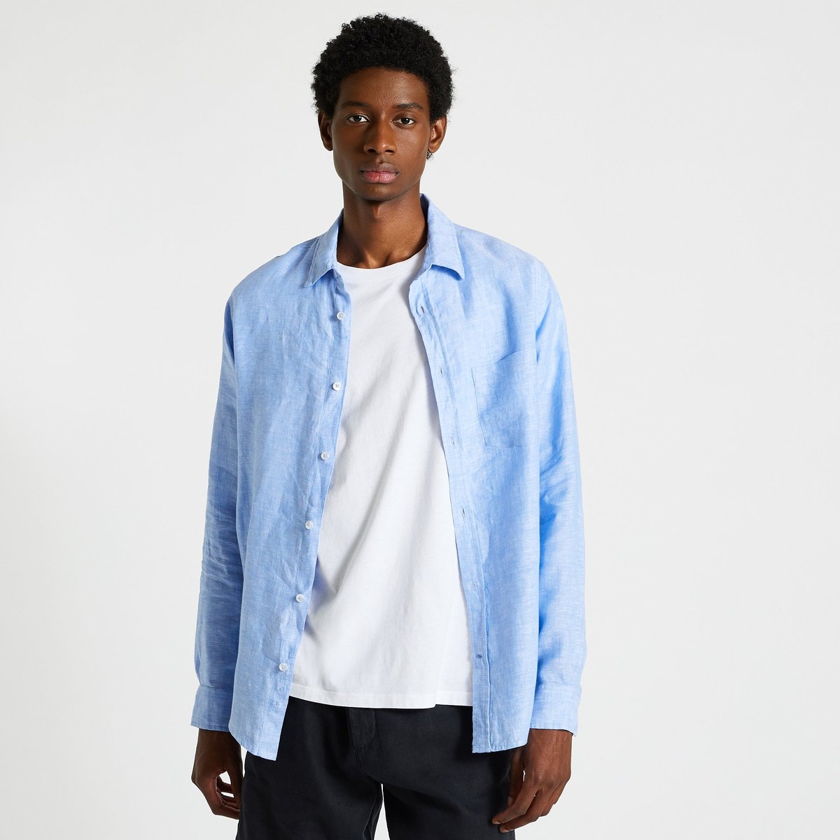 Chemise En Lin stone washed, MONOPRIX