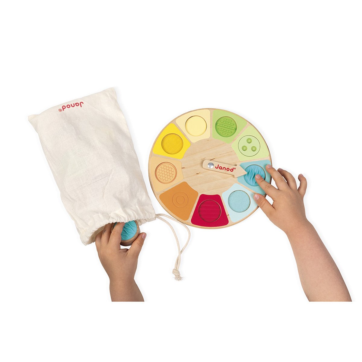 Jeu De Reconnaissance Tactile En Bois couleur unique, JANOD