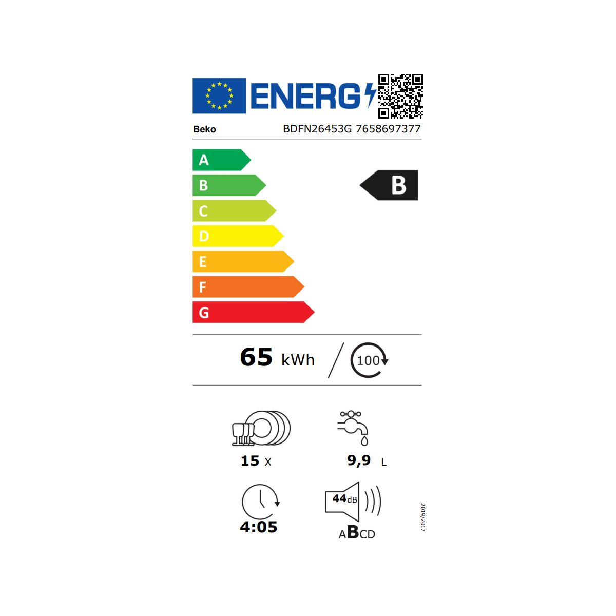 Lave vaisselle 60 cm BDFN26453G couleur unique, BEKO