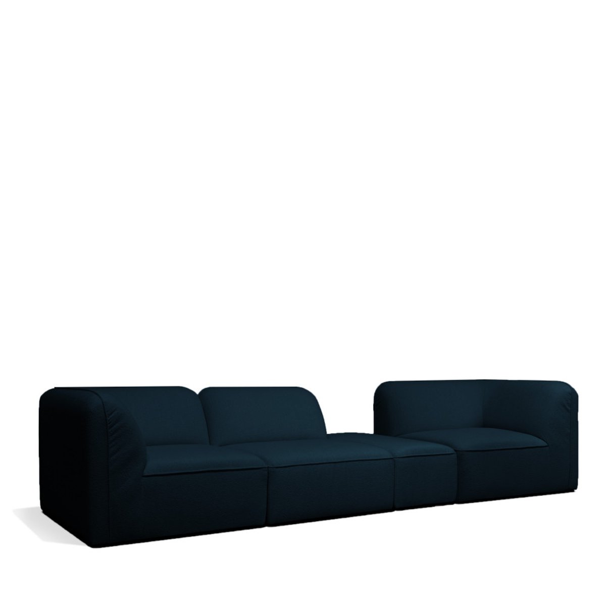 Pouf pour canapé modulable en tissu bouclette- NOOR bleu marine, DRAWER