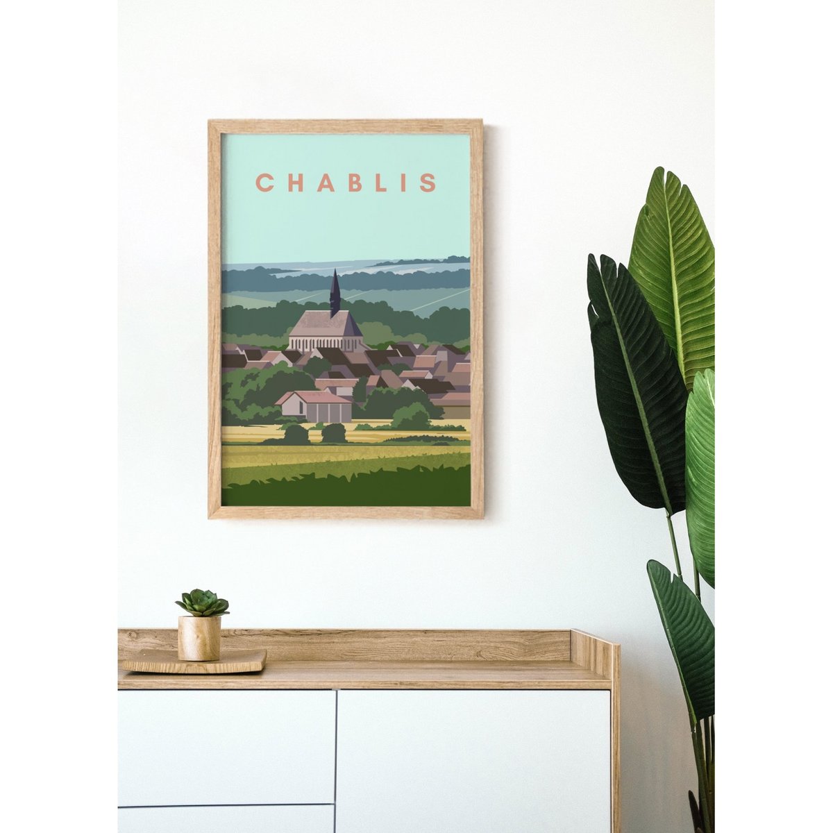Affiche ville Chablis blanc, L'AFFICHERIE