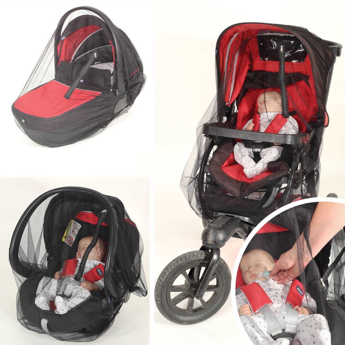 Moustiquaire zippée 3 en 1 noir, TROIS KILOS SEPT