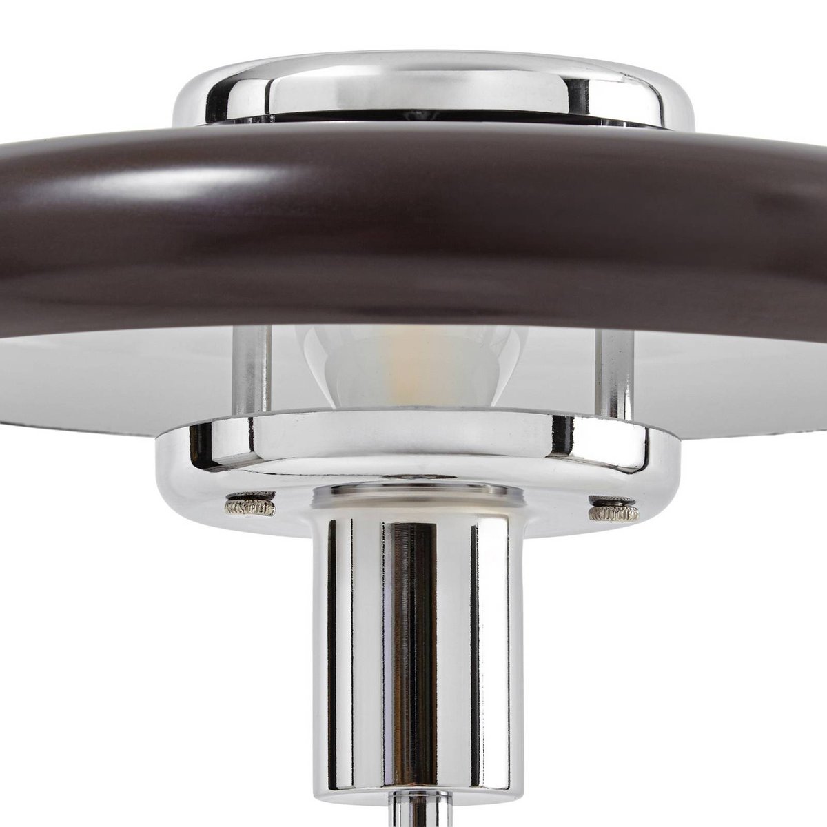 Lampe à poser en verre vintage, Branford marron, chrome, LINDBY