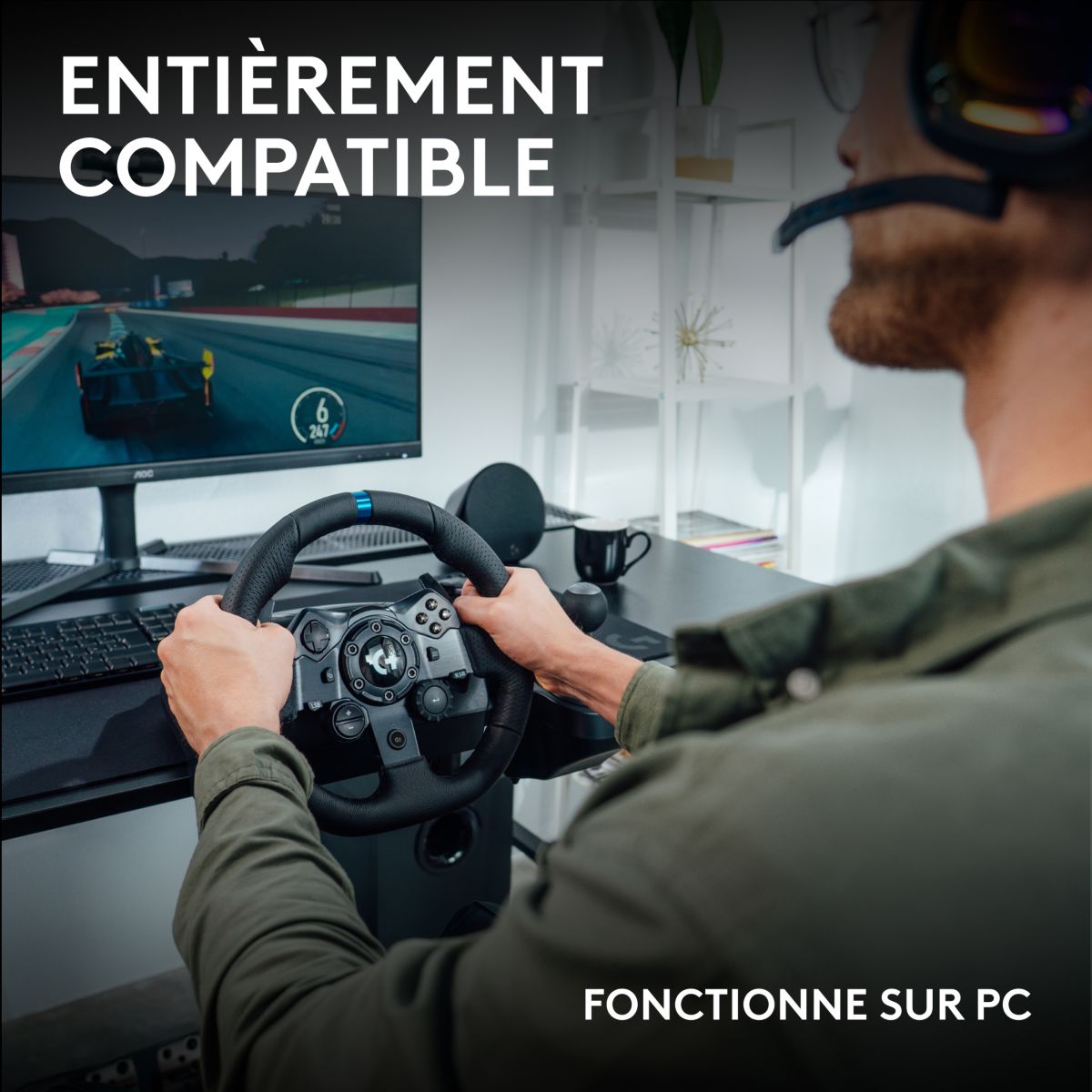 Volant + Pédalier G923 Racing Wheel and Pedals couleur unique, LOGITECH