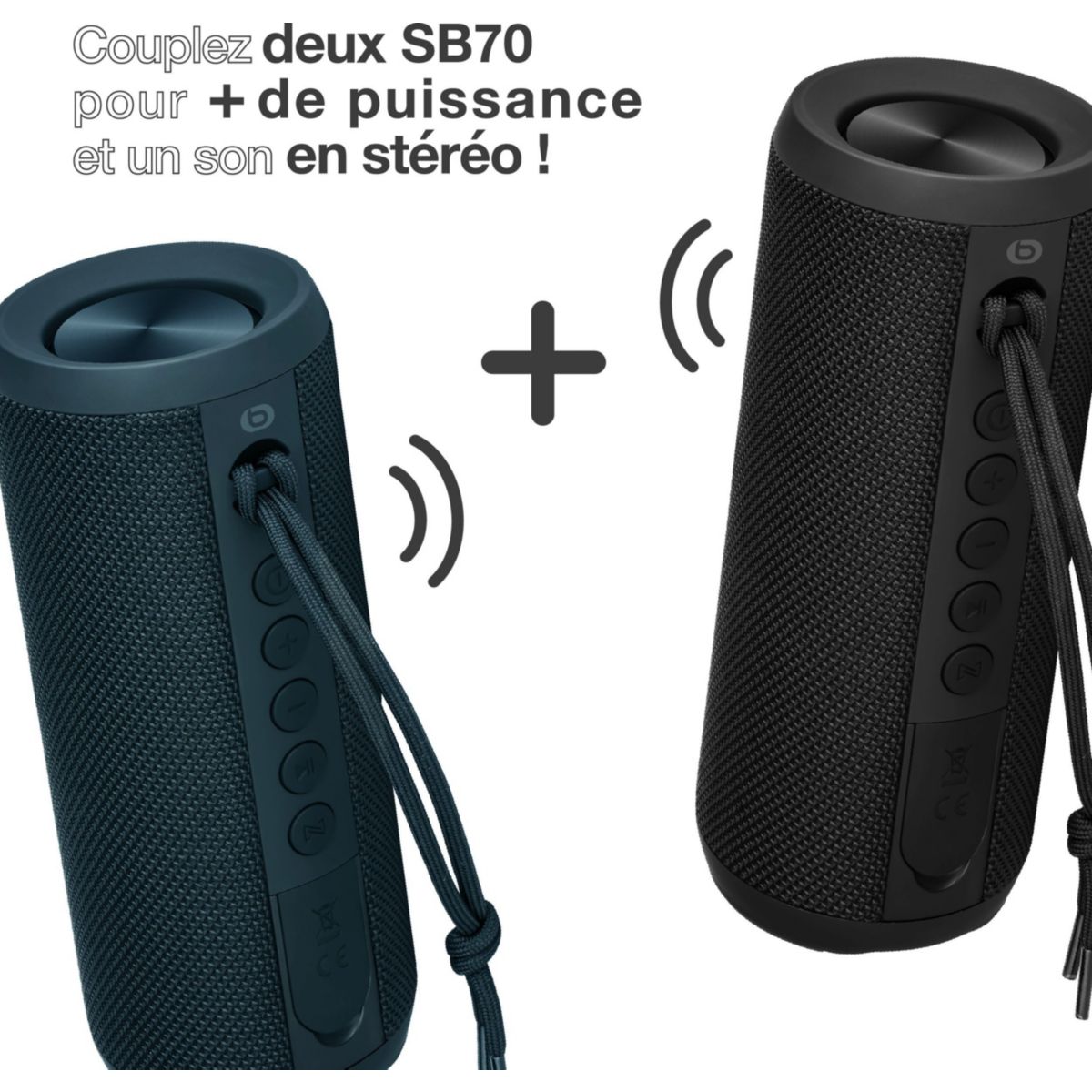 Enceinte portable SB70 ECODESIGN Noire USB-C couleur unique, ESSENTIEL B