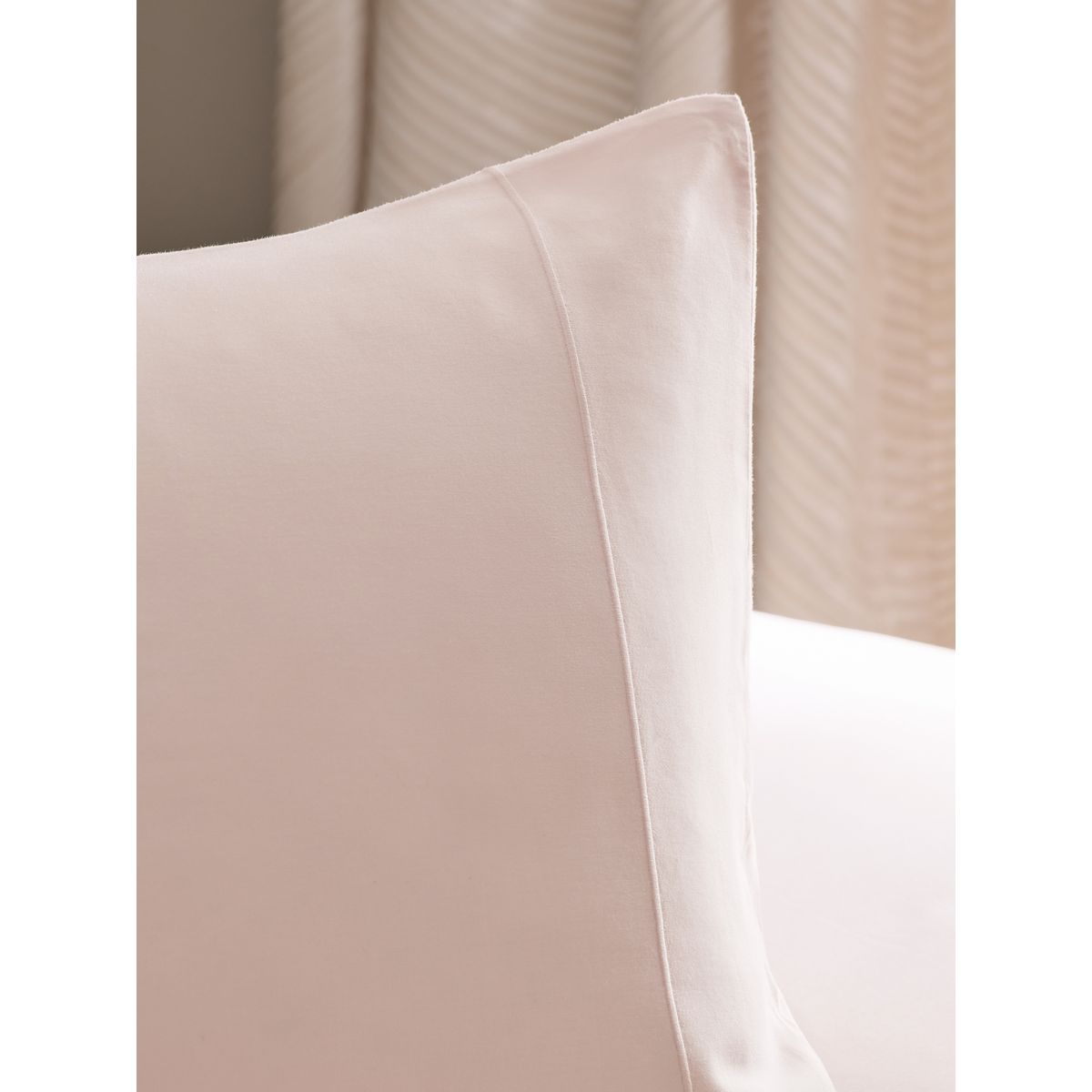 Housse de couette et taie à tissage 300 fils rose pâle, NEXT
