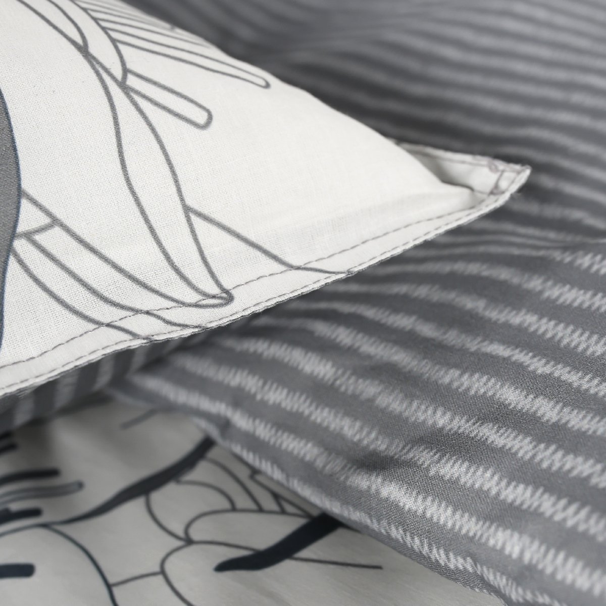 Parure de lit 2 personnes imprimé floral coton SUNSHINE KAIS blanc, TODAY