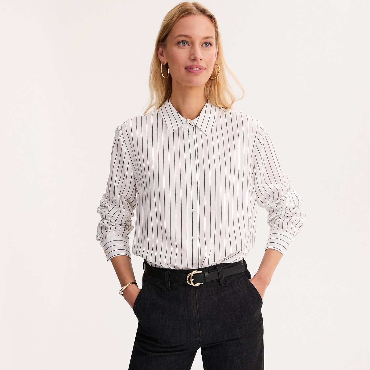 Chemise rayée, manches longues rayé, ANNE WEYBURN