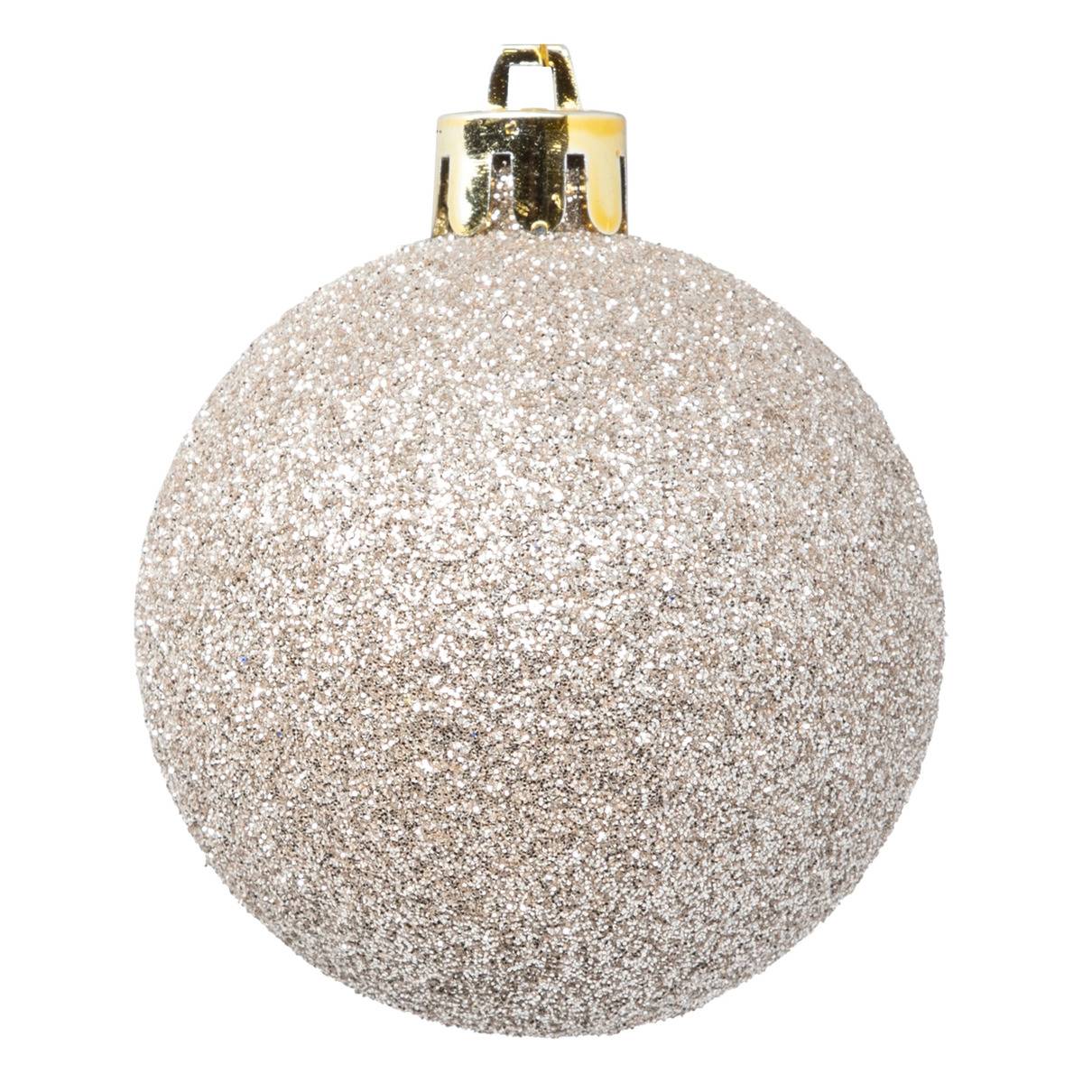 Lot de 9 boules de Noël D.6 cm olive beige, ATMOSPHERA