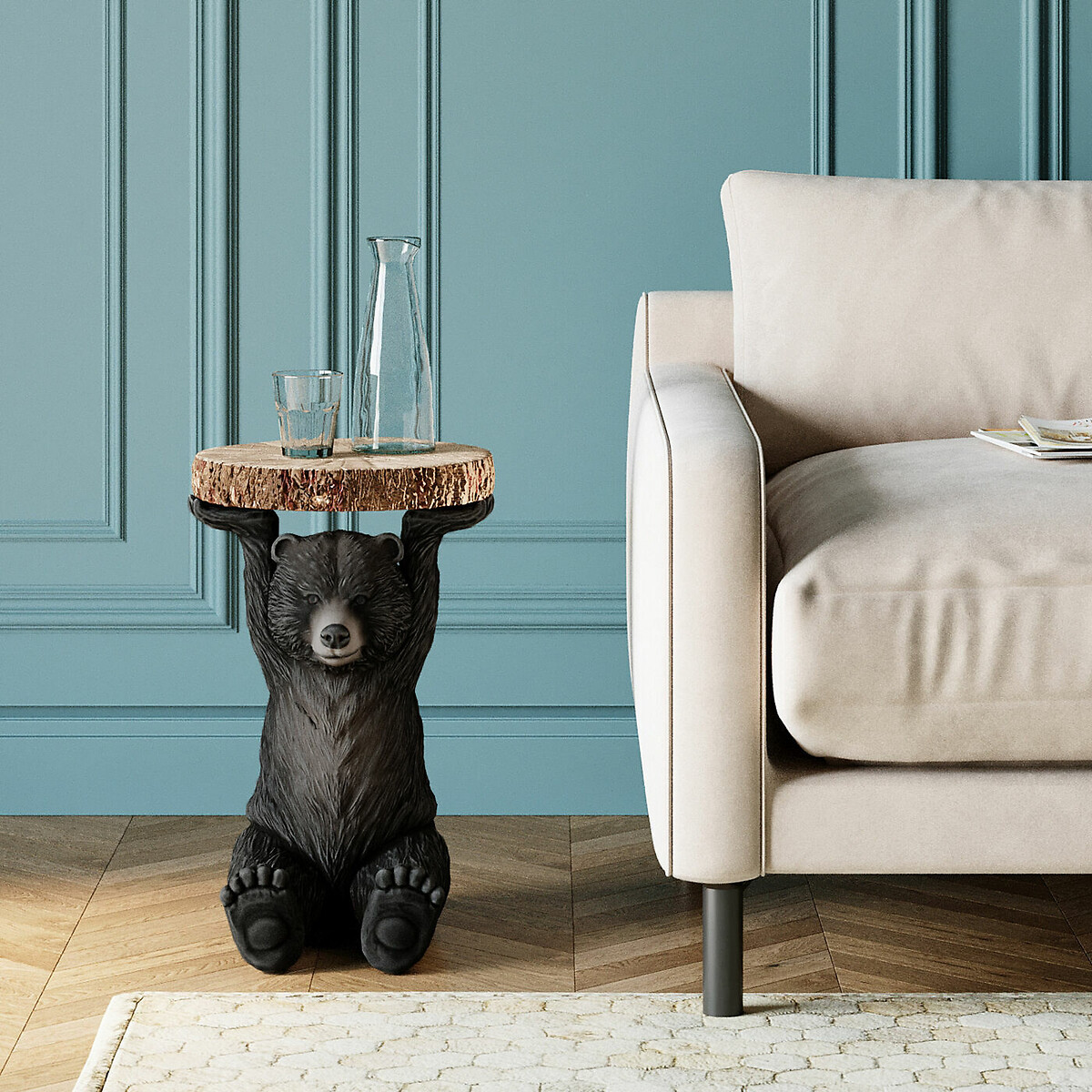 Table d´appoint Animal Bear Ø33cm marron, KARE DESIGN