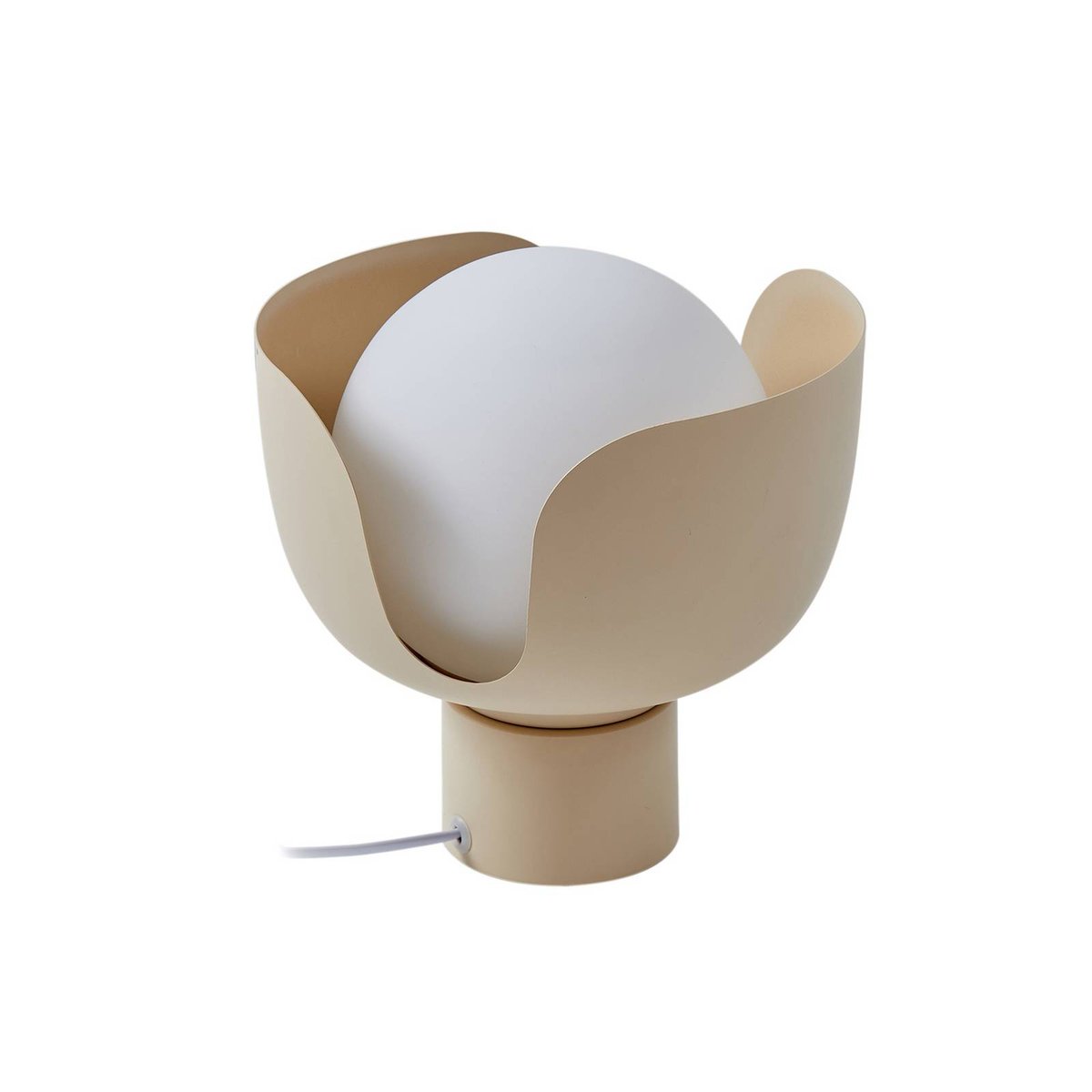 Lampe à poser en métal moderne, Fiora beige, blanc, LINDBY