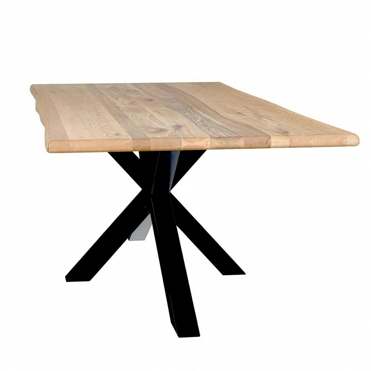 Table à manger 160 cm en chêne, bords naturels ETNA chêne huilé, PIER IMPORT