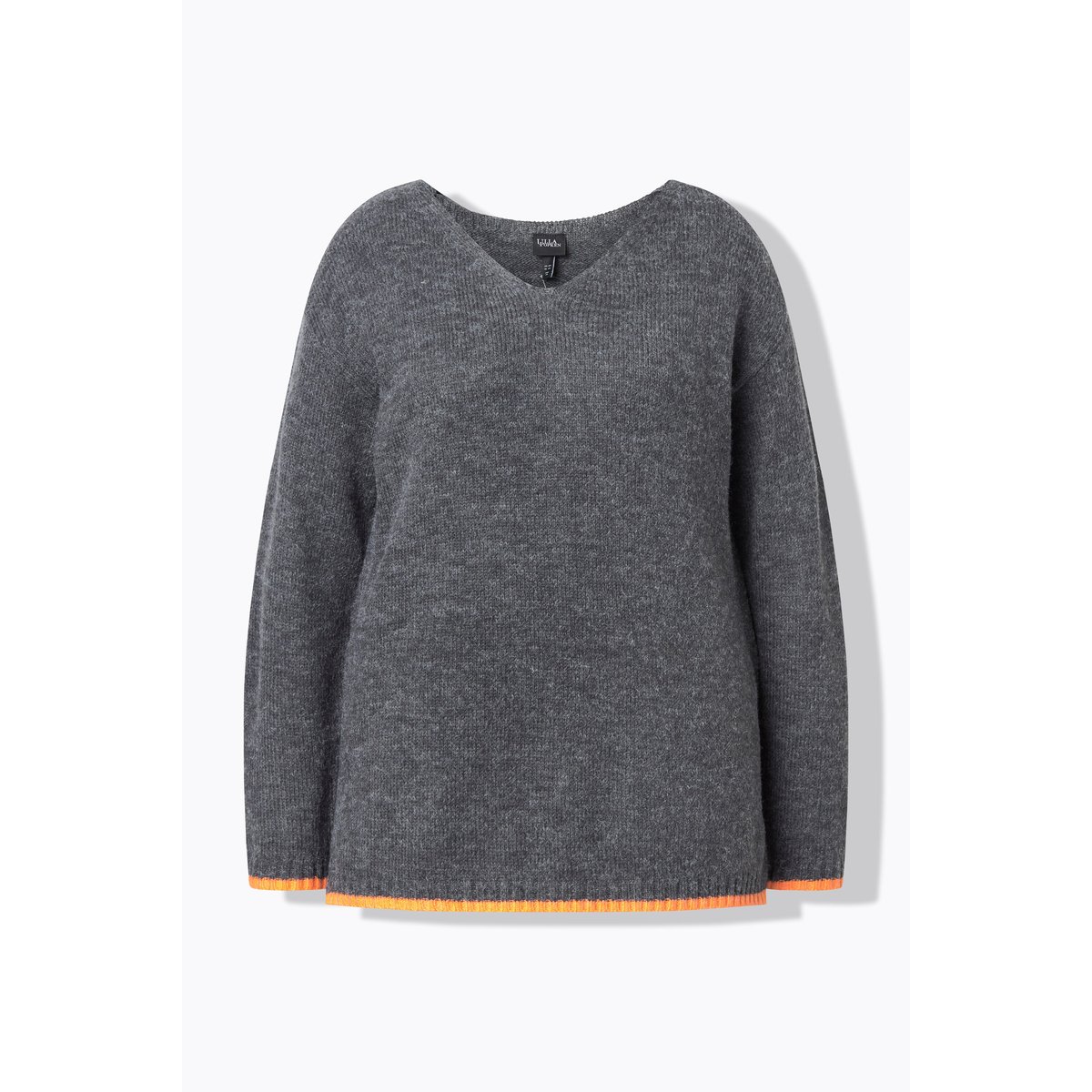 Pull manches longues et col en V gris graphite, ULLA POPKEN