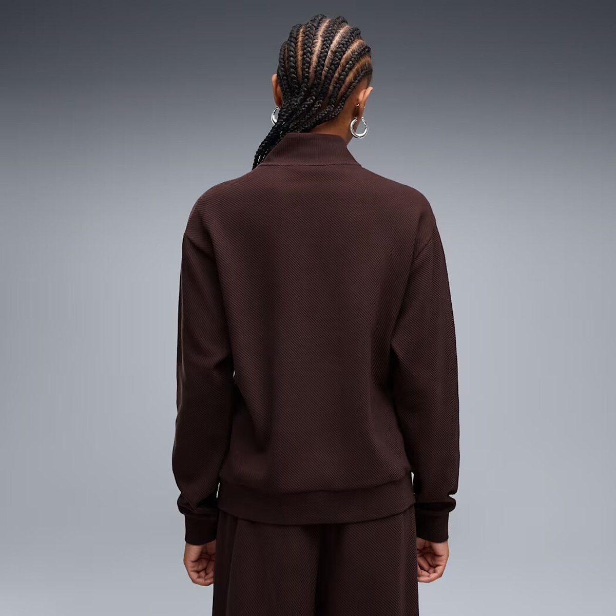 Sudadera con media cremallera ESSENTIALS ELEVATED chocolate, PUMA