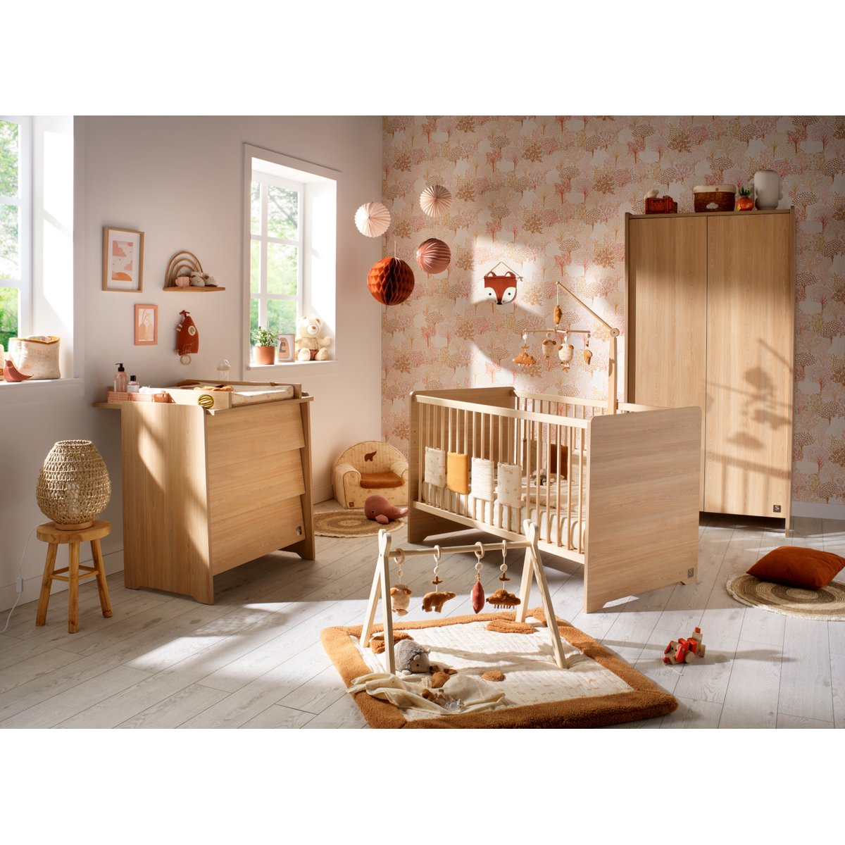 Lit évolutif - Little Big Bed en bois décor chêne miel marron, SAUTHON
