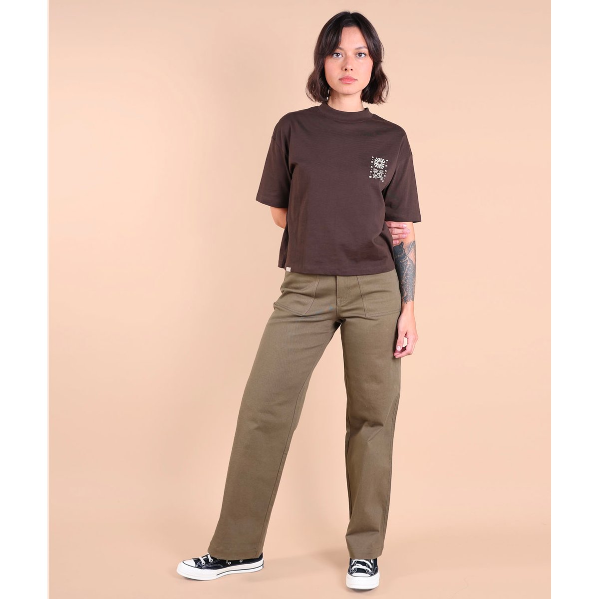Tee-shirt printé poitrine et dos ASY dark brown, OXBOW