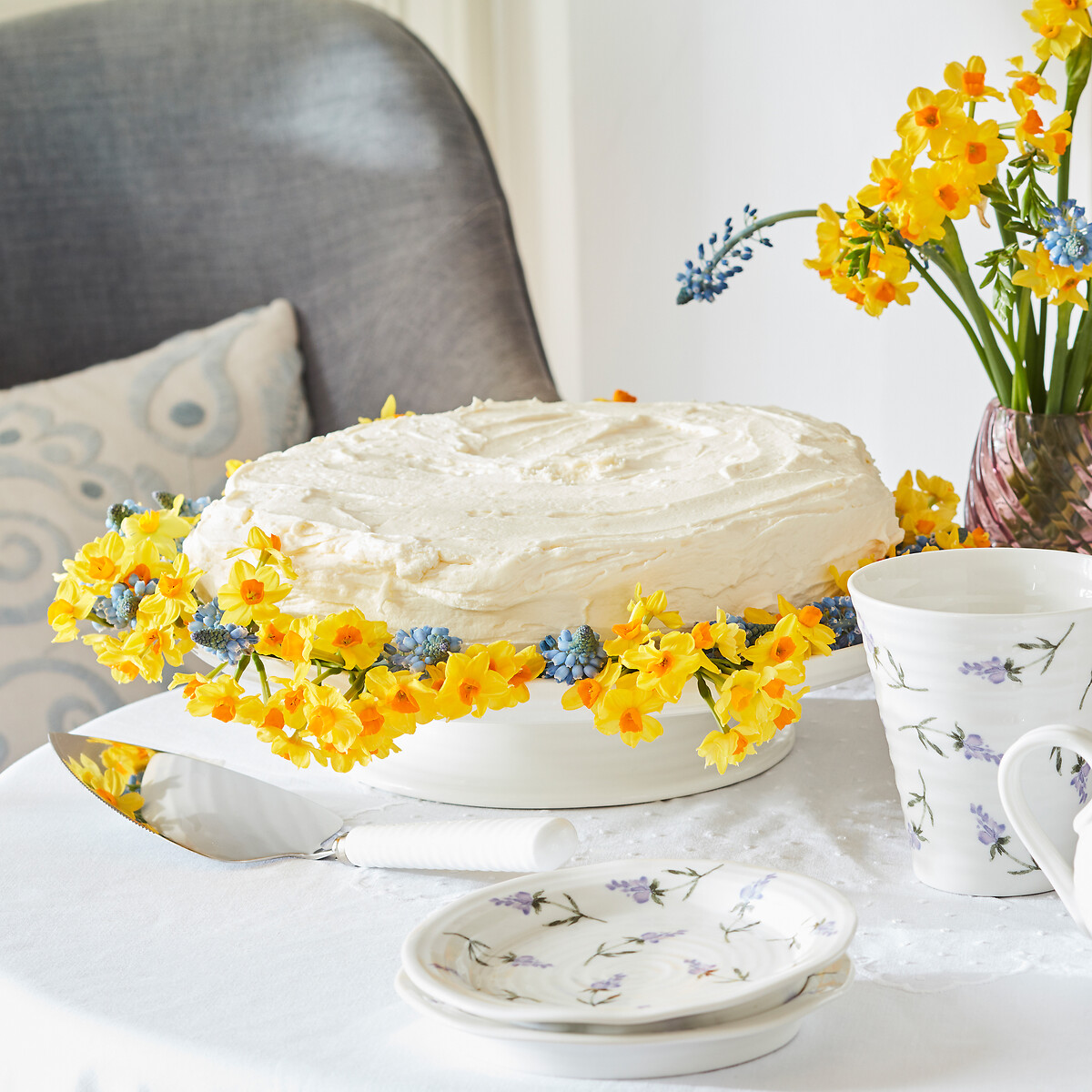 Set of 4 Lavandula Dessert Plates white, SOPHIE CONRAN FOR PORTMEIRION