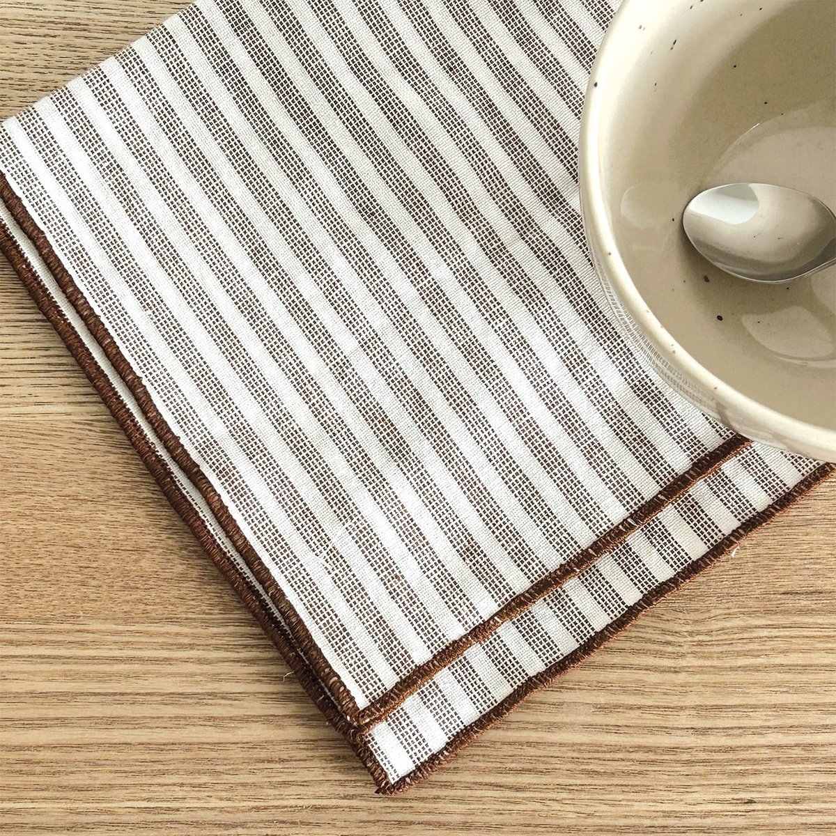 Serviette de table en coton marron brun, OPJET