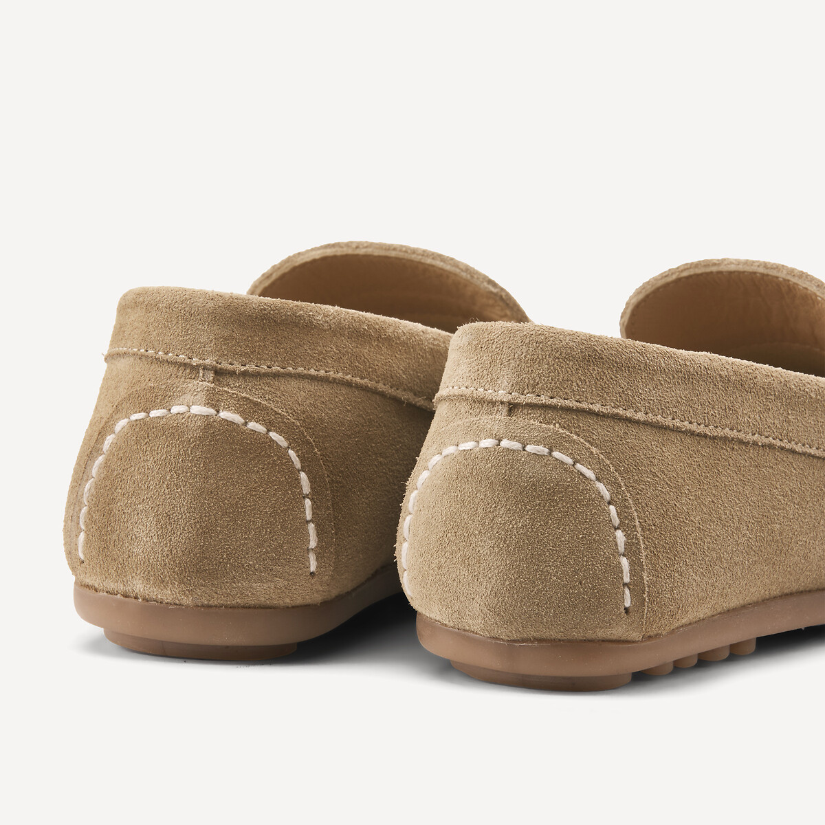 Mocassins en cuir suedé beige, LA REDOUTE COLLECTIONS