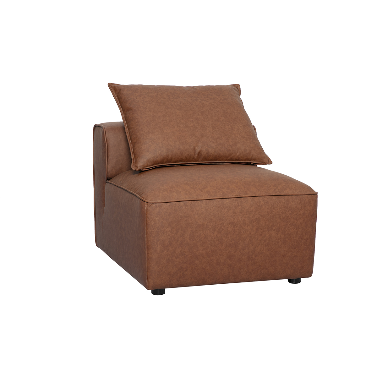 Module droit pour canapé en cuir marron FERGUS marron, MILIBOO
