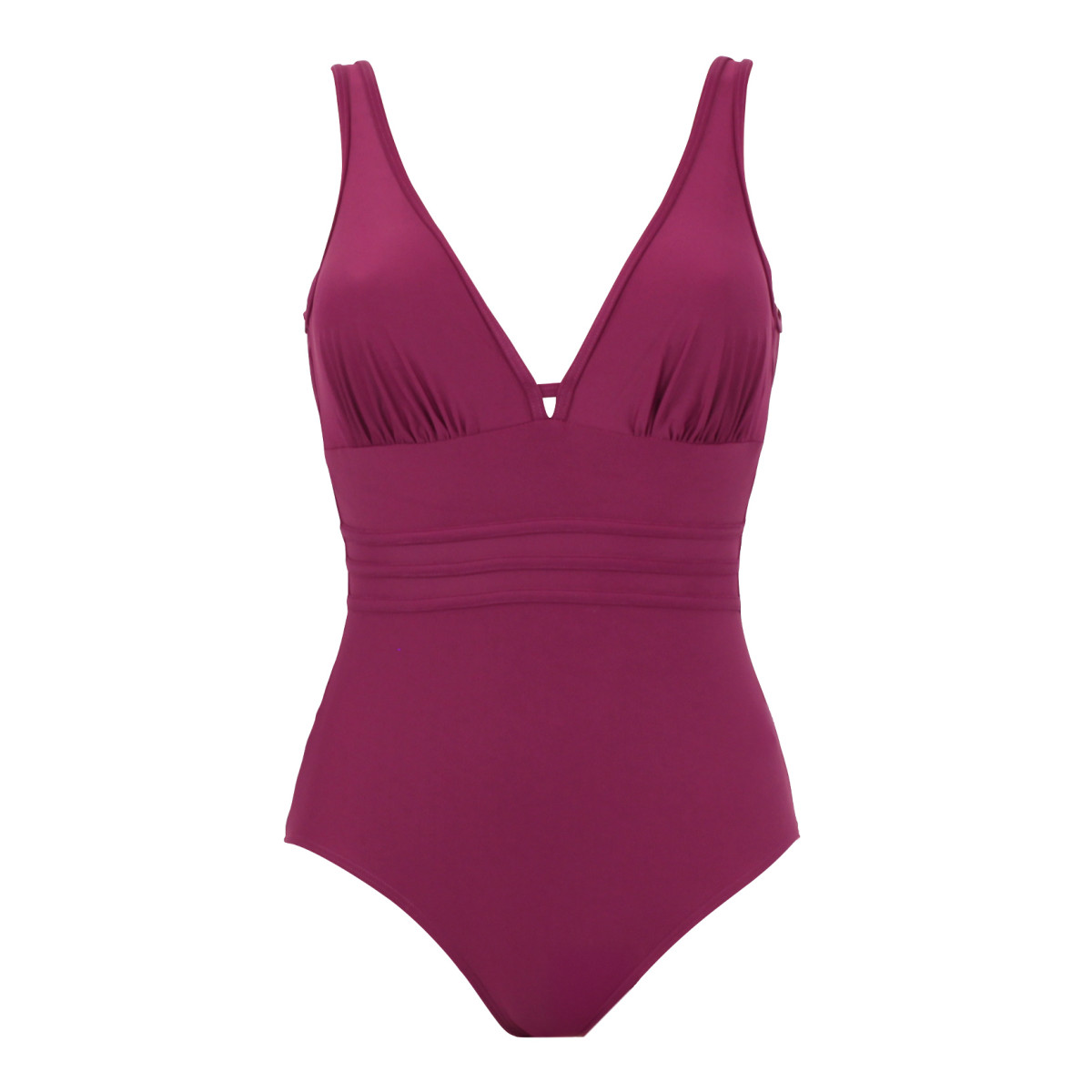 Maillot de bain 1 pièce coques amovibles IDYLLE prune, JANINE ROBIN