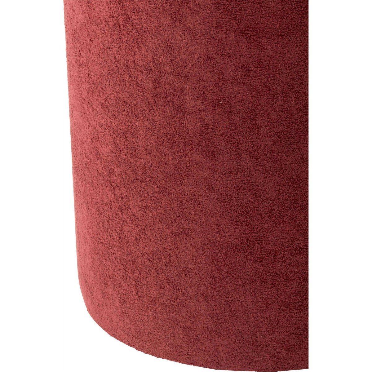 Pouf rond en tissu bordeaux, RECOLLECTION