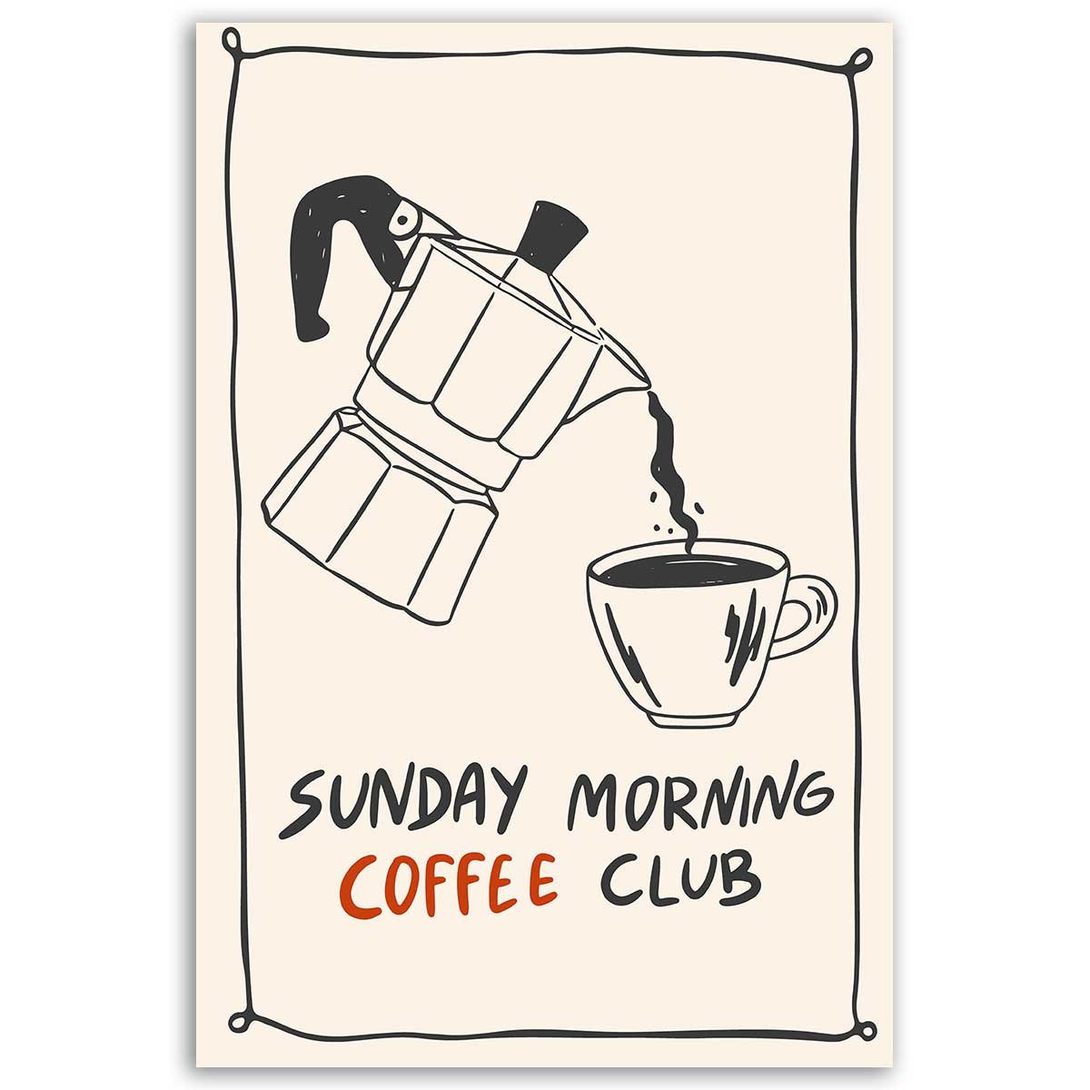 Tableau Sunday Morning Coffee Club toile imprimée, HEXOA