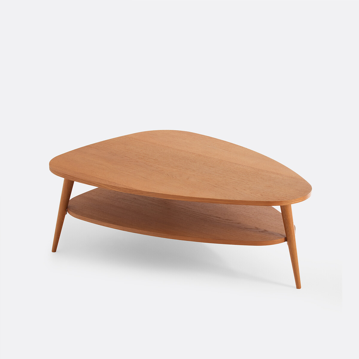 XL Vintage Couchtisch, furniert und Eiche, doppelte Tischplatte, Länge 110 cm, QUILDA eichefarben, LA REDOUTE INTERIEURS