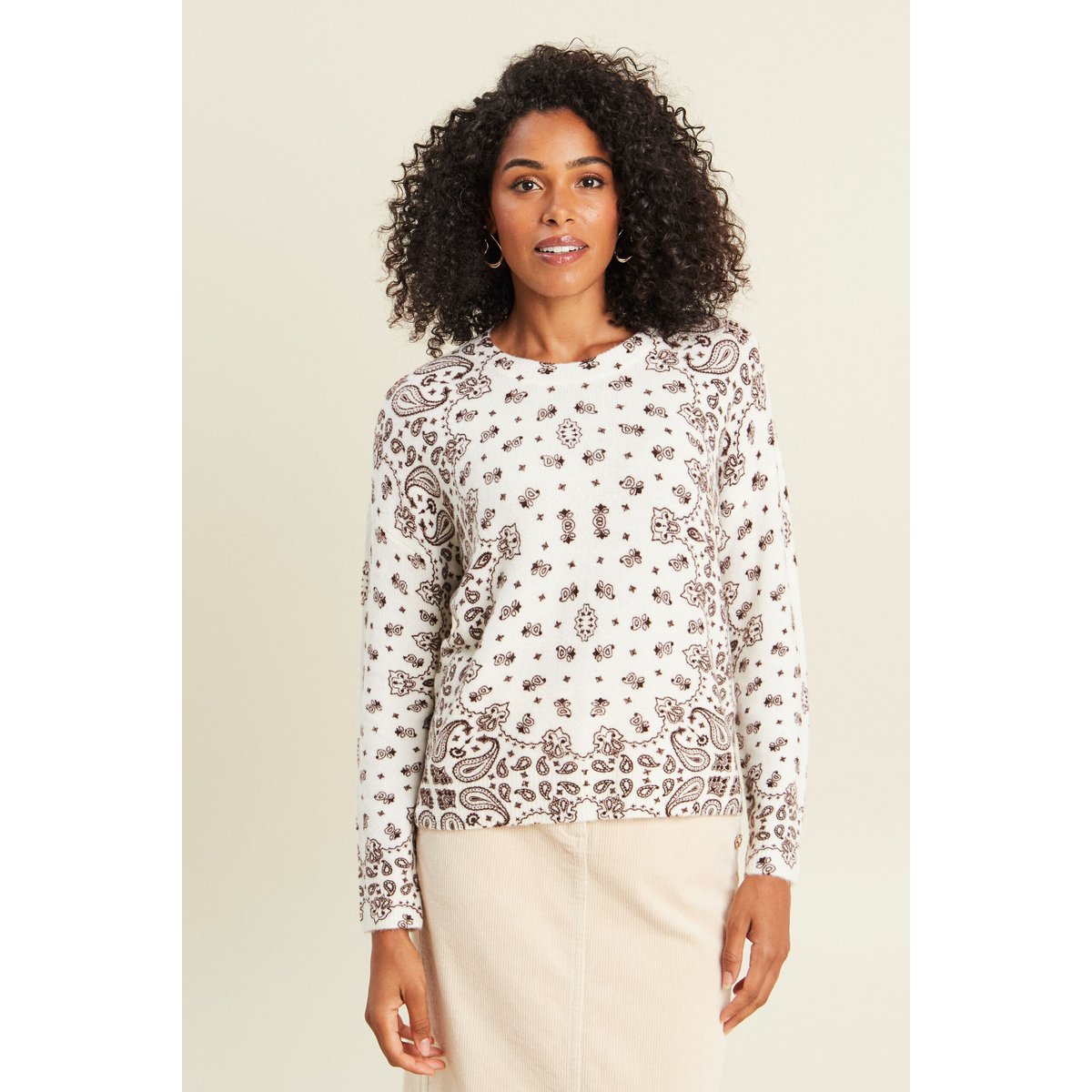 Pull col v marron, BREAL
