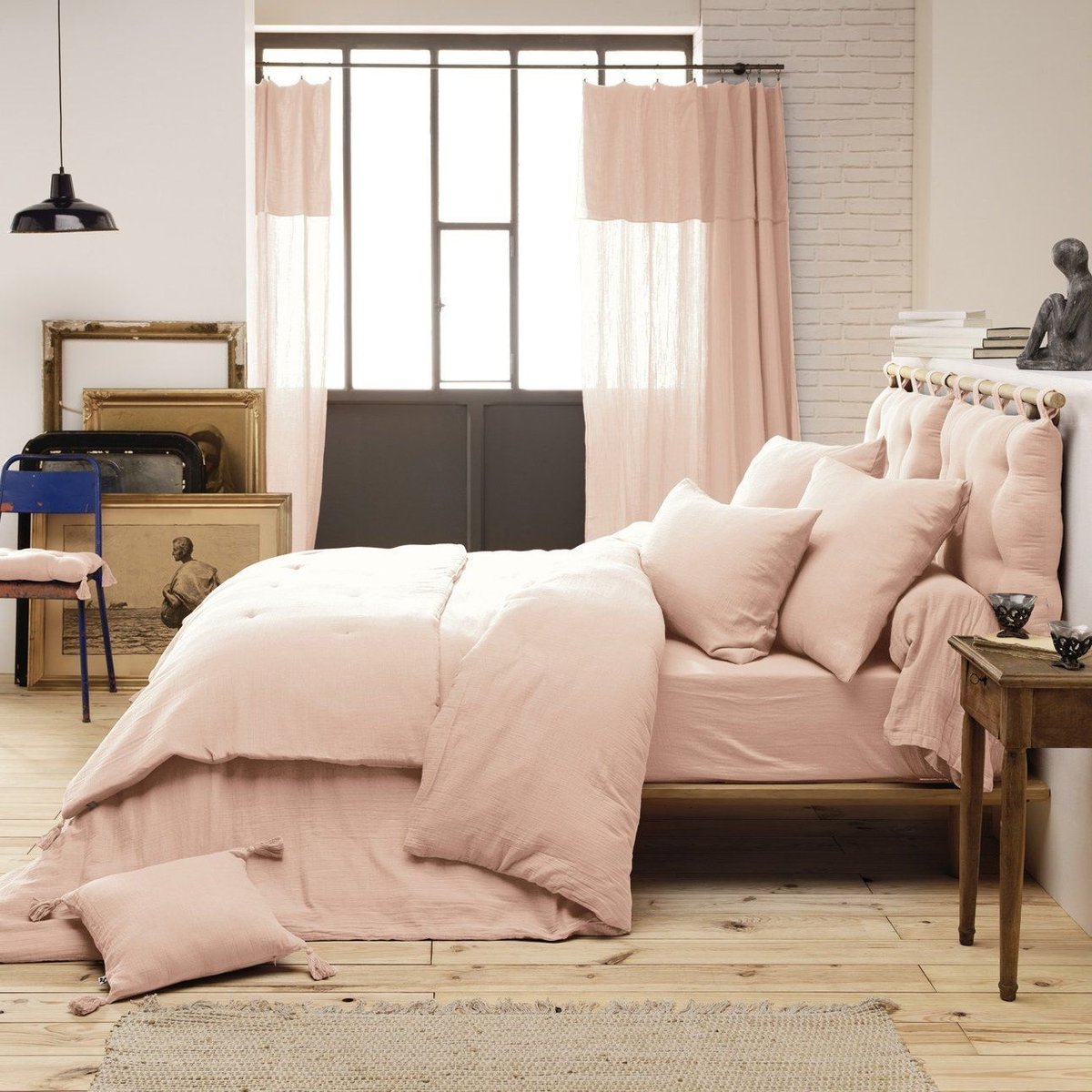 Rideau ajustable + 8 anneaux pince collection Gaia chantilly, EDEN