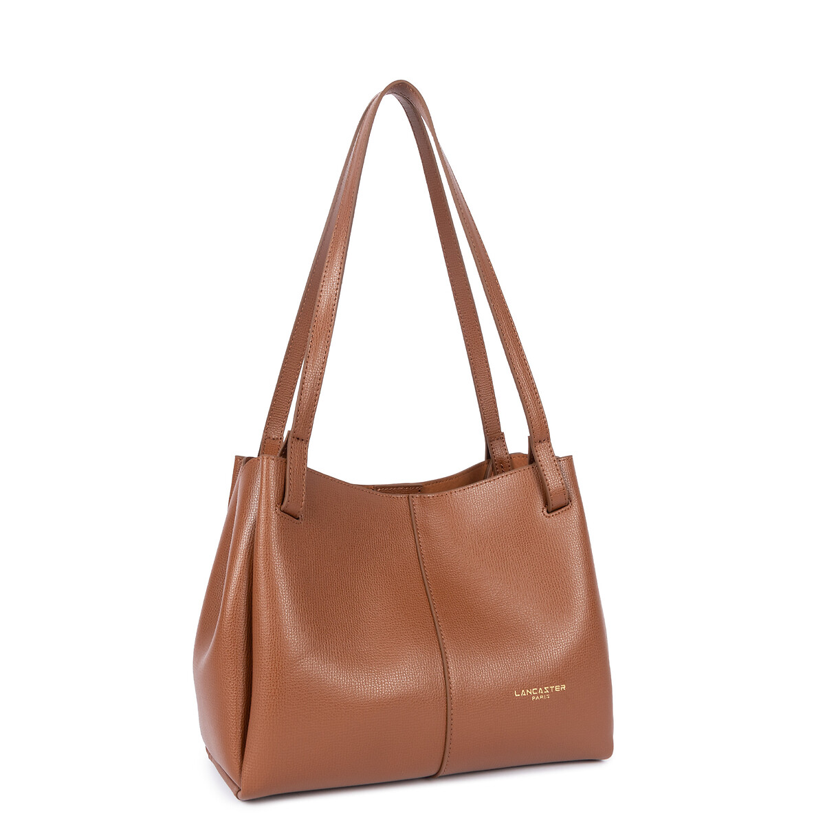 Tote bag da portare a spalla formato S in pelle, SIERRA HAUS cammello, LANCASTER
